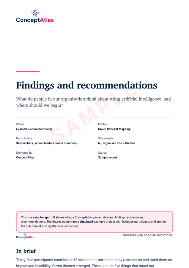 Cover of the sample report
